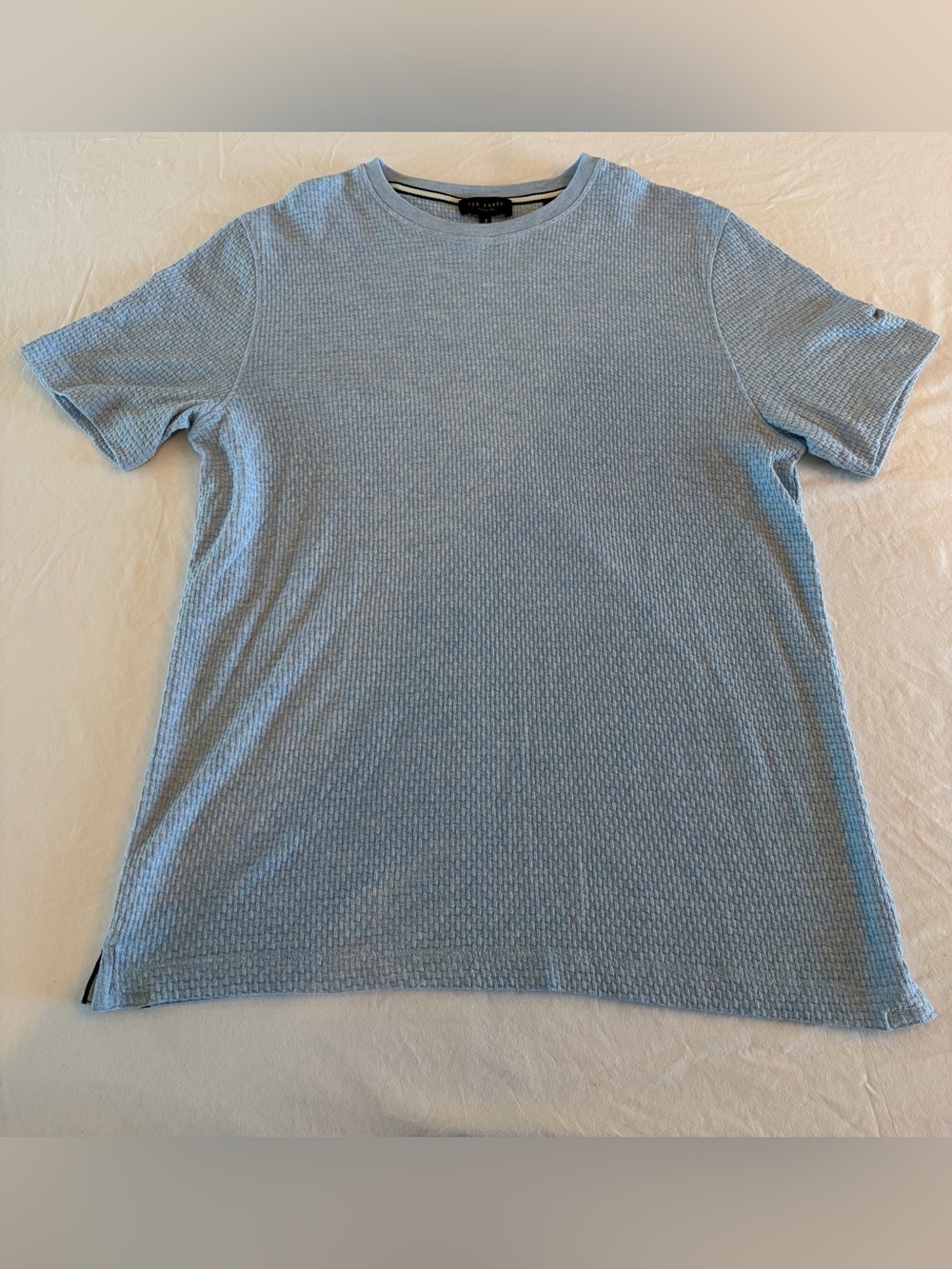Ted Baker London Pale Blue Textured Short Sleeve Crew Tee